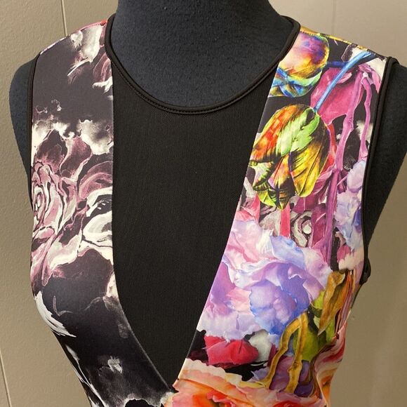 Clover Canyon Floral Mesh Panel Sleeveless Dress Small - Picture 4 of 9